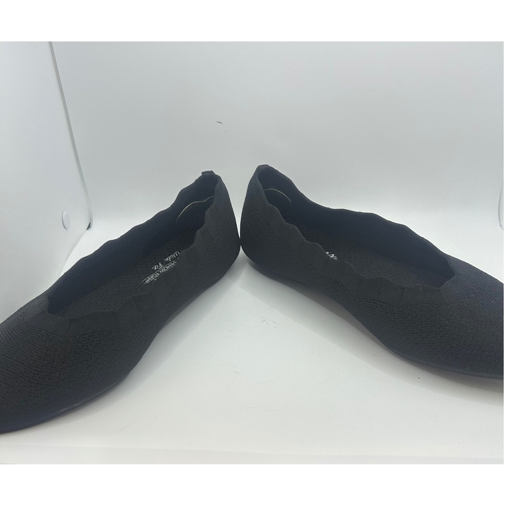 Skechers Cleo 2.0 Love Spell Black Knit Scalloped Ballet Flat Wide Fit 158343W 9 - Picture 4 of 9